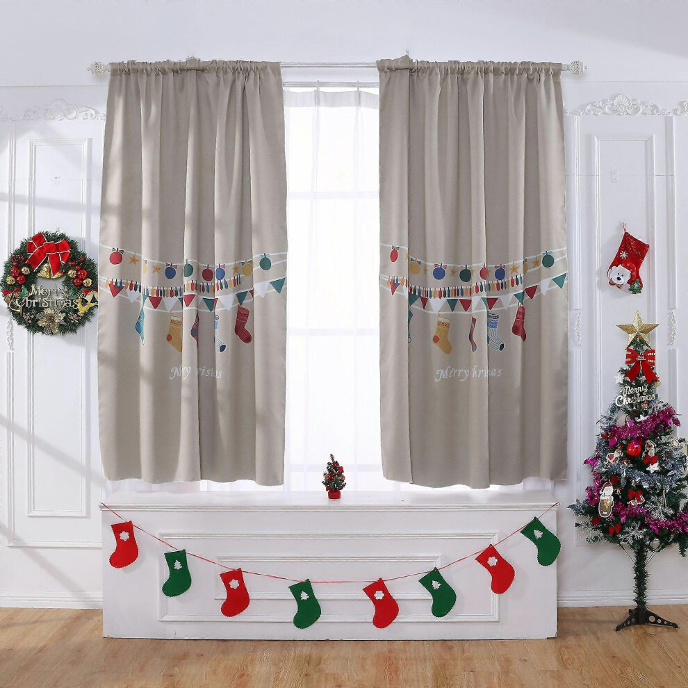 (As show, One size) 2 pcs Christmas Shower Curtains 130X180CM Red Curtain,Snow Forest Bath Curtains with Hooks,Extra Long Waterproof Polyester Anti Mold Bathroom DecorD)