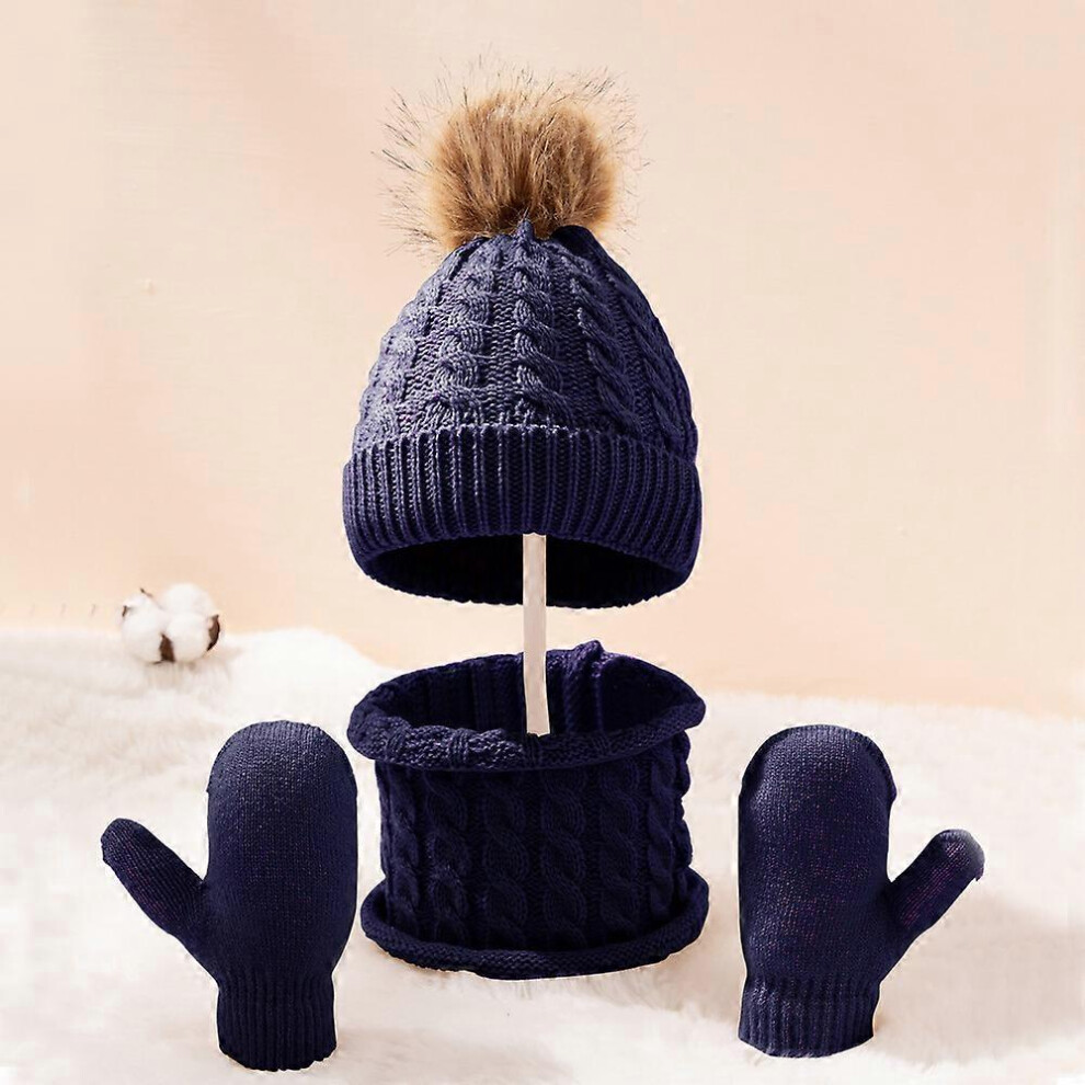 (As show, One size) Double-layer fleece winter hat for women with a warm knitted fleece lining for everyday use in cold weather.