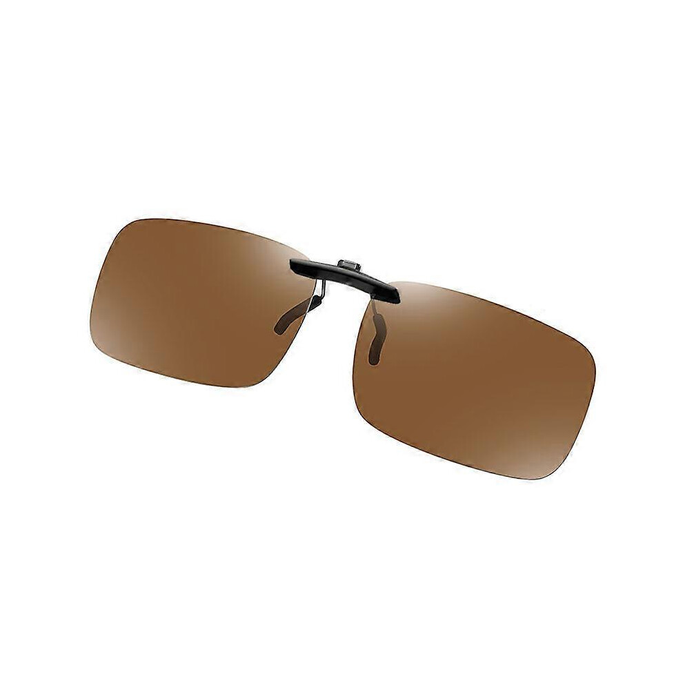(As Show, One Size) Frameless Clip-On Sunglasses, Uv400 Polarized Sunglasses Lens (Polarized Tawny) Dark