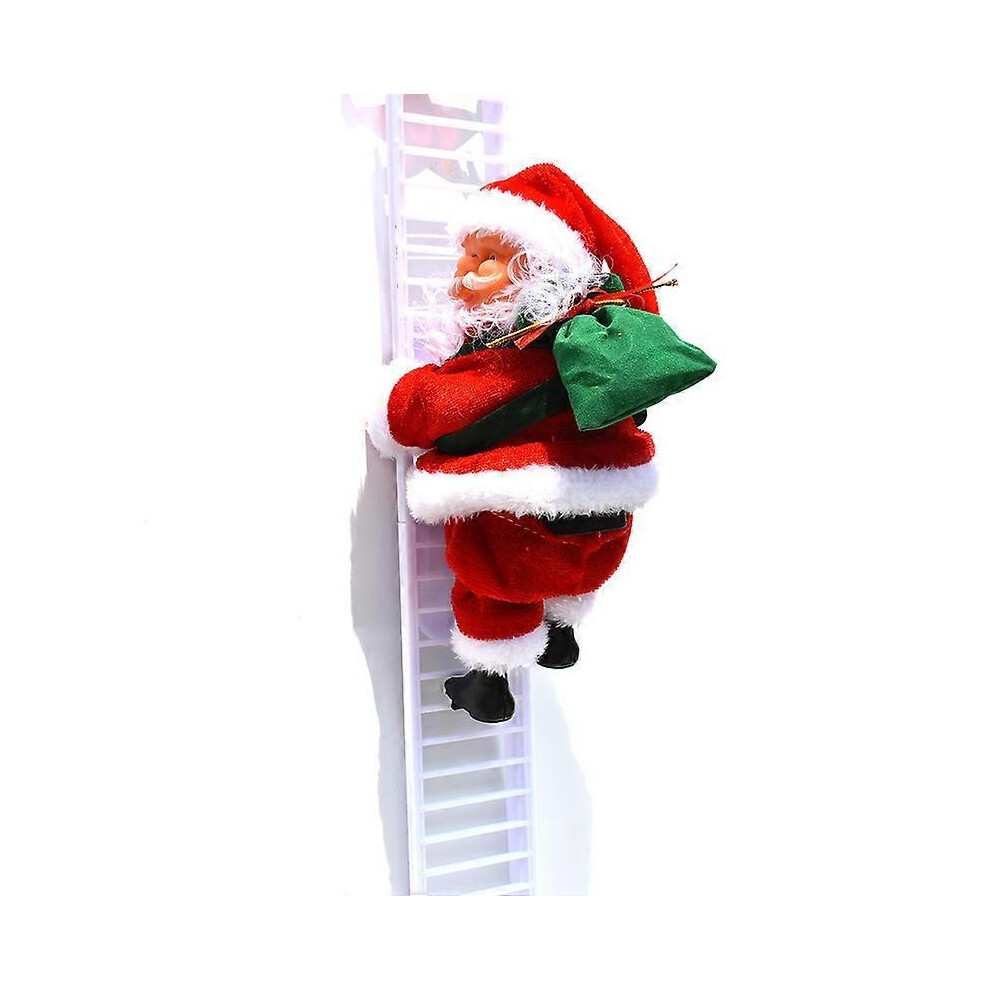 (As show, One size) Ladder Climbing Santa Claus with Singing - Christmas Electric Plush Doll Figurine Decoration - Animated Hanging Xmas Ornament Toys