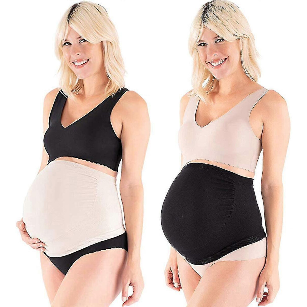 (As show, One size) 2 Pcs Women Maternity Belly Band Pregnancy Belt Support Stretch Band Gift XL