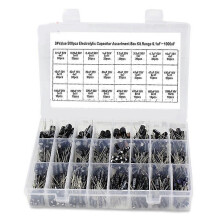 (As show, One size) 0.1UF-1000UF 24 Values Aluminum 50V Mix Electrolytic Capacitors Kit 500PCS