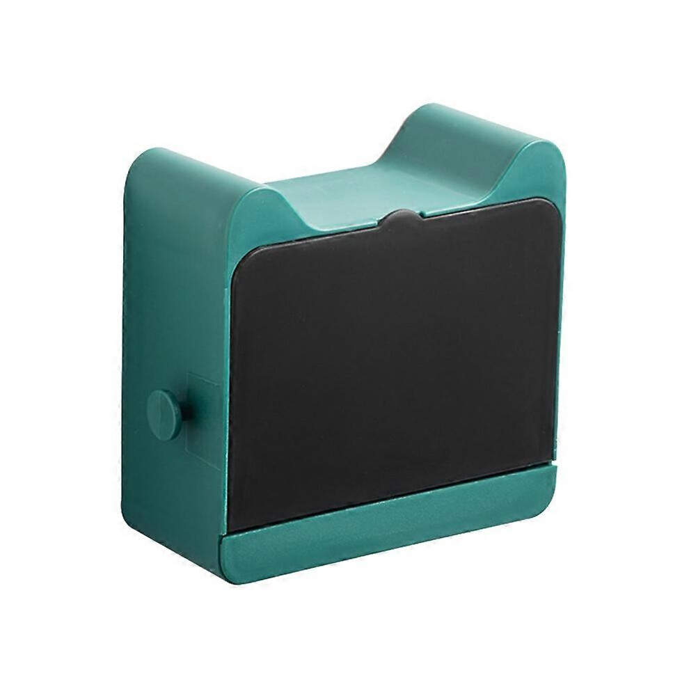 (Green, One size) Wall Mounted Soap Storage Box with Lid Free Punch Soaps Holder for Home Bathroom Self Adhesive Storage Rack Wall Hanging Organizer S-image-OPC-PHPQPG5-NEW