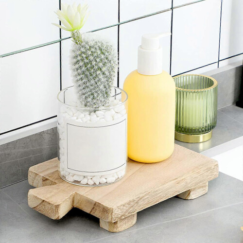 (As show, One size) Strong Wooden Step Stools Portable Rectangle Bed Stool Small Step Ladders 1