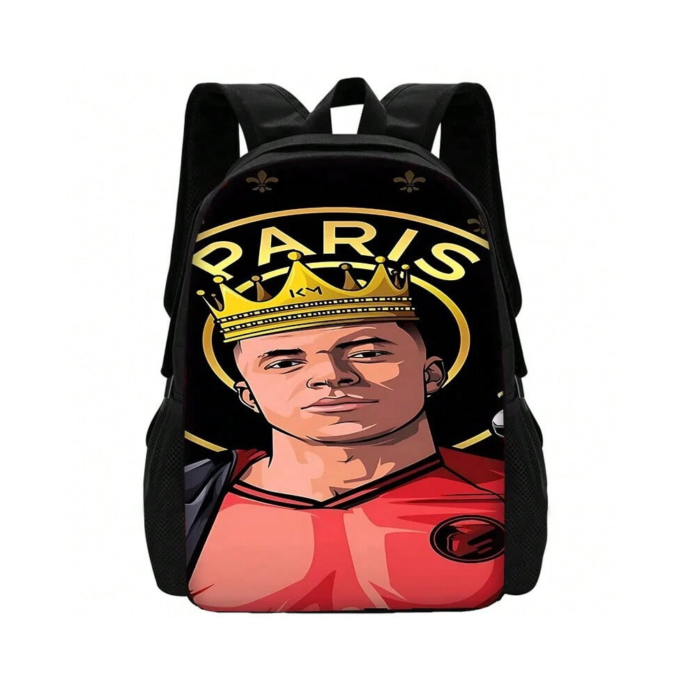 (BB-171LCH70A2) Game M-mbappes Football Kylians Child School Backpack with Lunch Bags ,Pencil Bags ,School Bags for Boys Girls Best Gift-image-OPC-PHPQPVQ-NEW