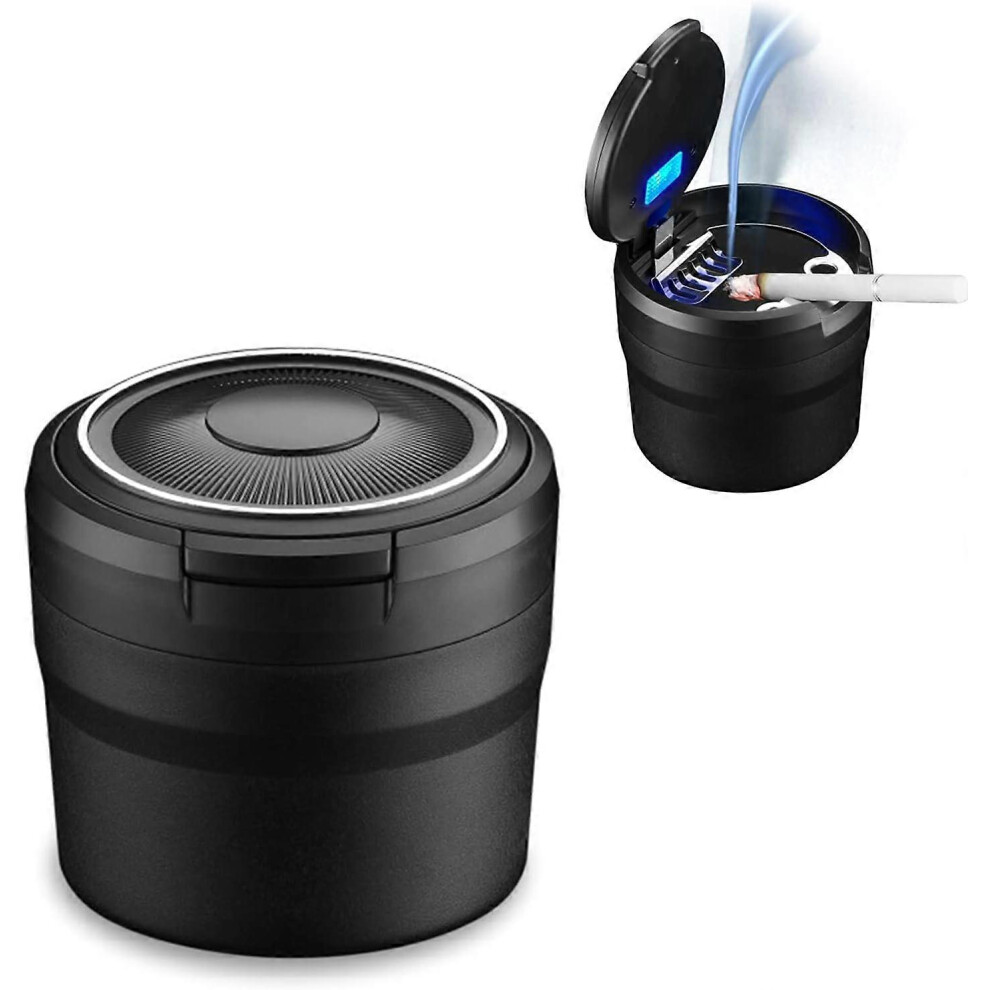 (As show, One size) Car Ashtray, Easy Clean Detachable Car Ashtray with LED Light with Flip Lid, Self Extinguishing Ashtray for Cars Van Outdoor Campi-image-OPC-PHPQRHM-NEW