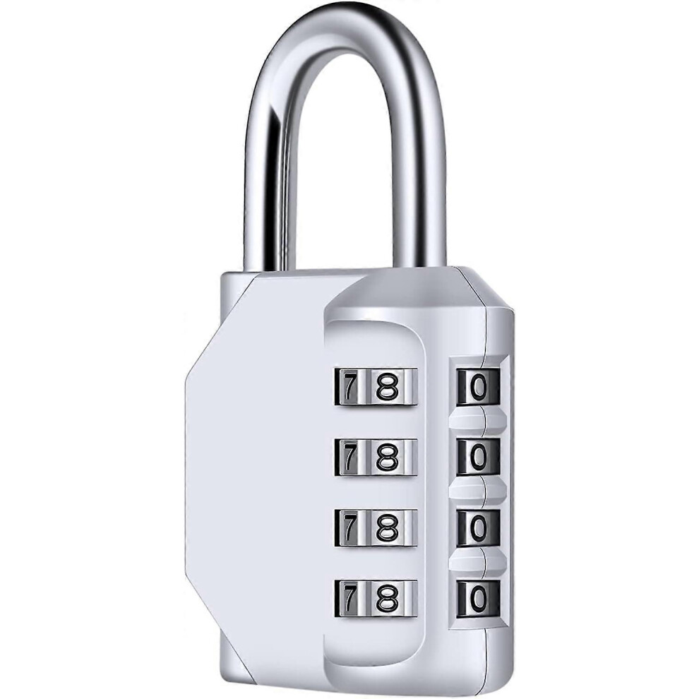 (As show, One size) 4 Digit Combination Padlock, Weatherproof Combination Lock, Metal Seal and Steel Plated Combination Latch for Schools, Lockers, Toolboxes, Fences, Cab