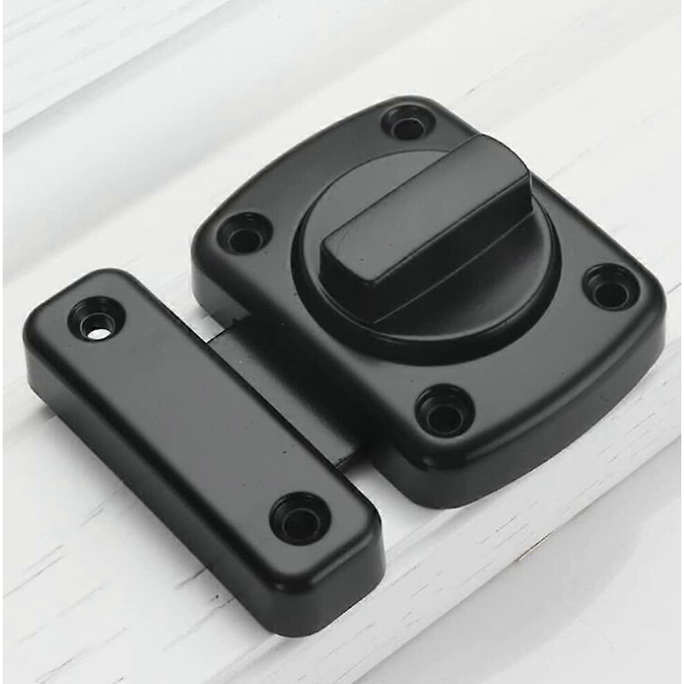 (As show, One size) Sliding bar lock barn door latch buckle hook eye wooden ture door latch boat window lock Black