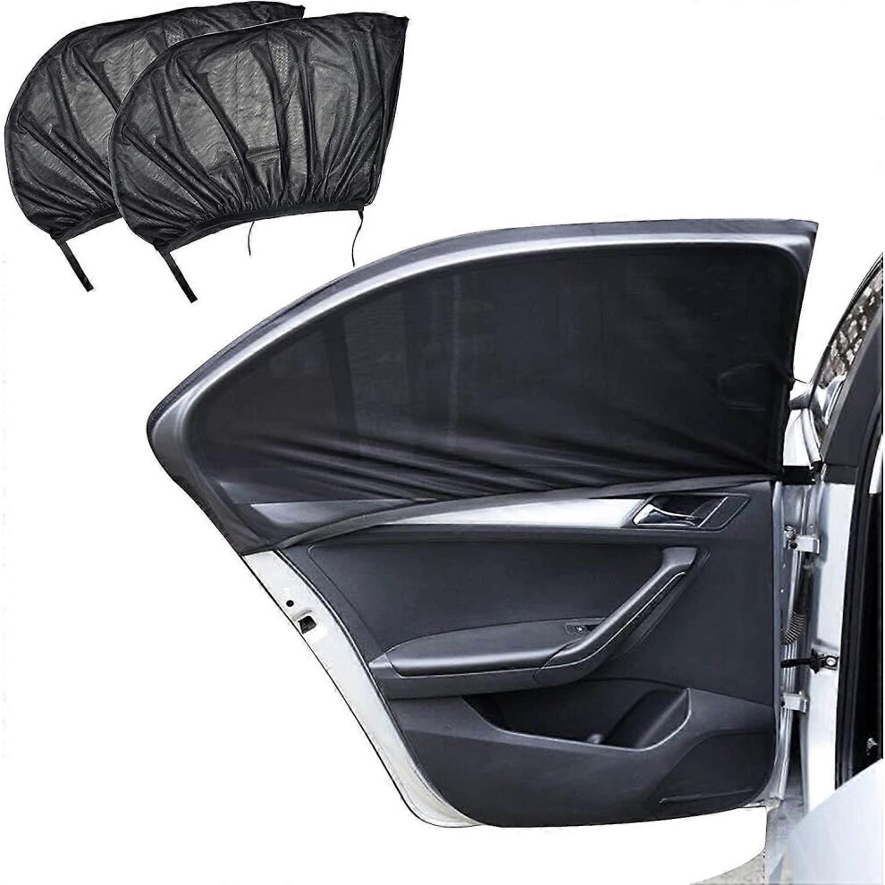 (As show, One size) Baby Car Sun Shade, 2 Pieces Car Sun Sock, Universal Kids Car Shade Net for Blocking Mosquitoes, Heat and UV Rays