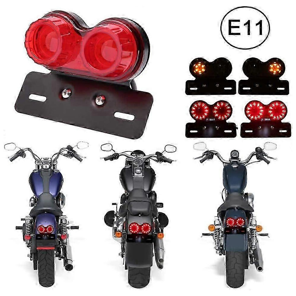 (As Show, One Size) Universal Motorcycle Tail With Turn Signals And License Plate Holder - 40 Leds (Red) Light/Red 4632480866324