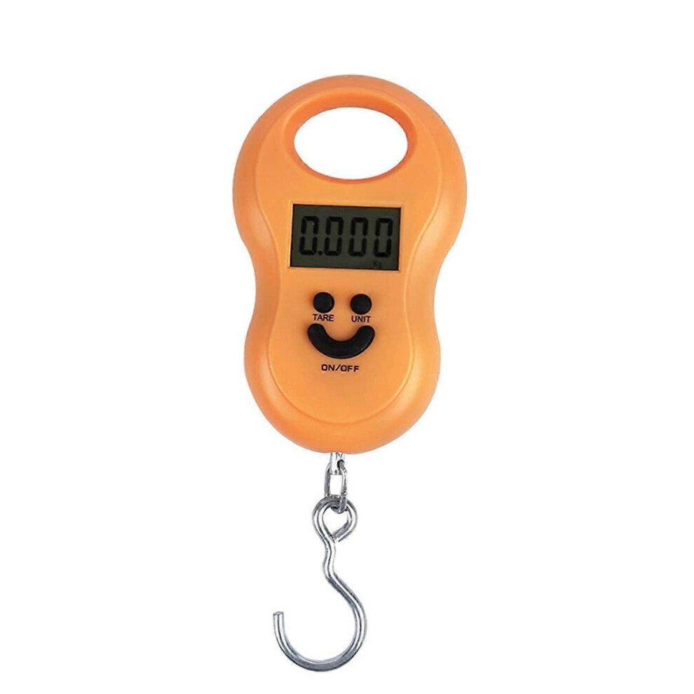 (As show, One size) Digital Luggage Scale Crane Travel Suitcase Weighted Scale 110lb / 50kg Mini Hook Scale Backlit LCD Display for Home Farm Factory