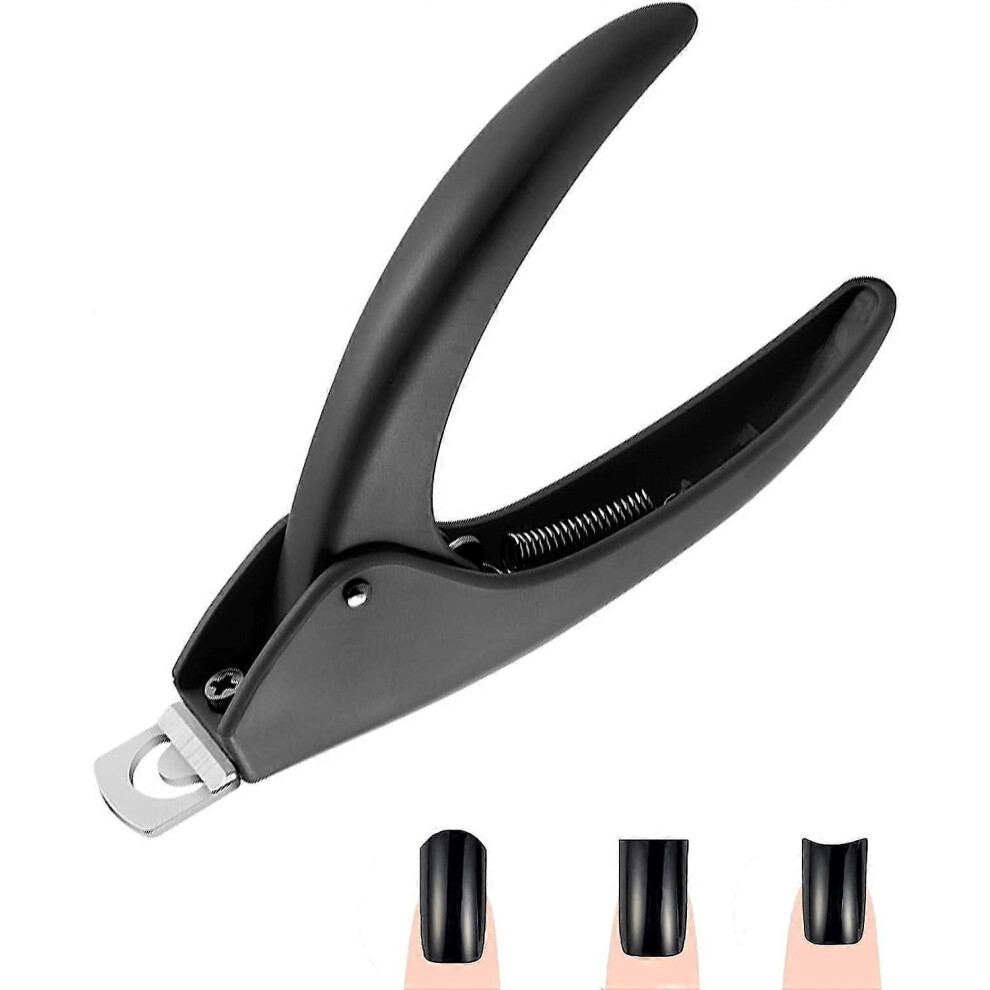 (As show, One size) Nail Clipper Kit, Stainless Steel Gel Nail Nipper, for on Natural Nails, False Nails, Acrylic Nails(Black)