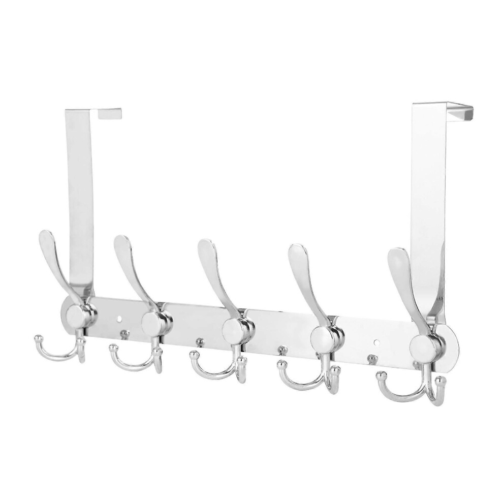 (As show, One size) Door Hanger, Stainless Steel Door Hook, Hanging Door Hook for Bedroom Kitchen Door and Bathroom (Light, 15 Hooks, 4.5cm)