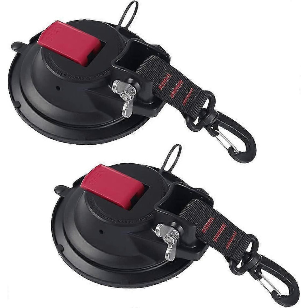 (As Show, One Size) Strong Suction Cup Lashing Anchor - 2 Pack With 360 Rotating Fixing Hook 4632480870031