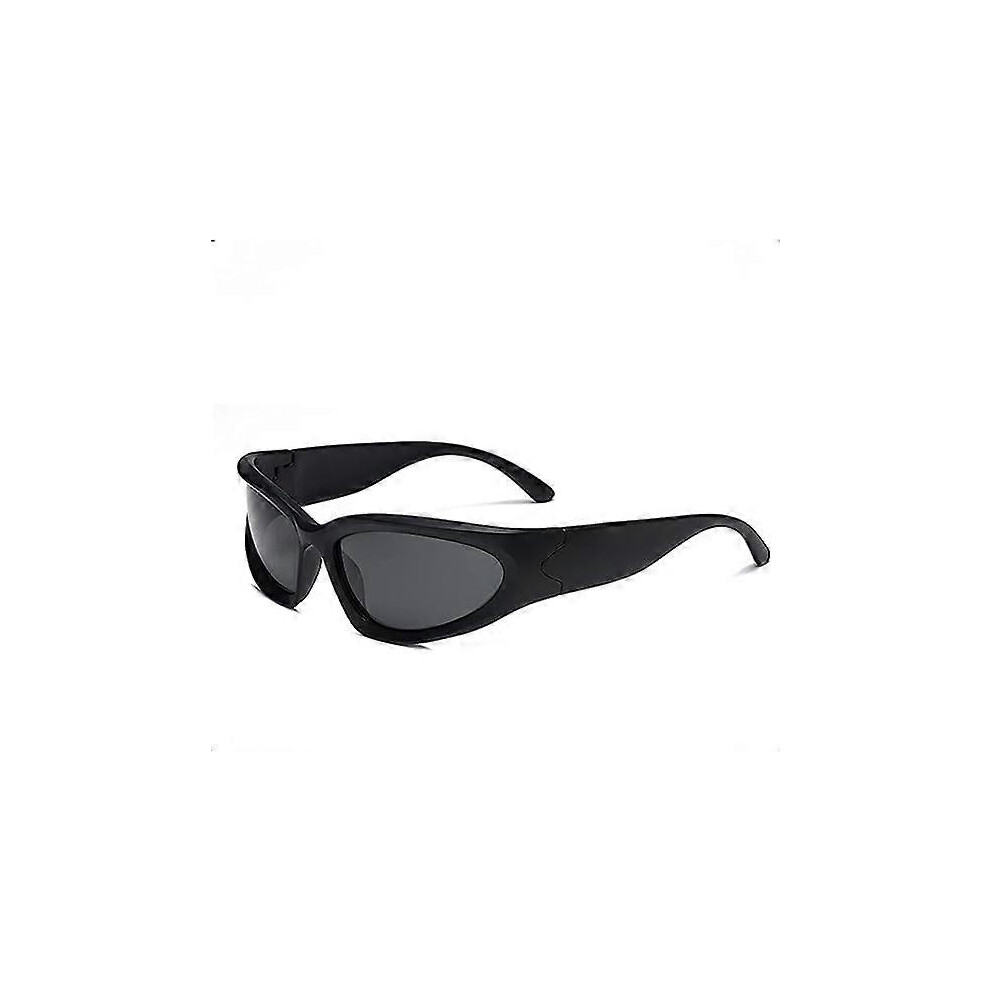 (As Show, One Size) Vintage Wrap Around Sunglasses For Man Polarized Sports Eyewear Black