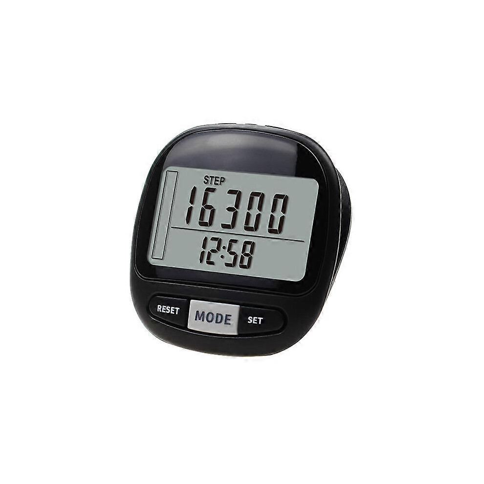 (As show, One size) 3D Detection Pedometer 7 Days Memory Calorie Distance Exercise Time Goal Large Screen LCD Monitor Pedometer