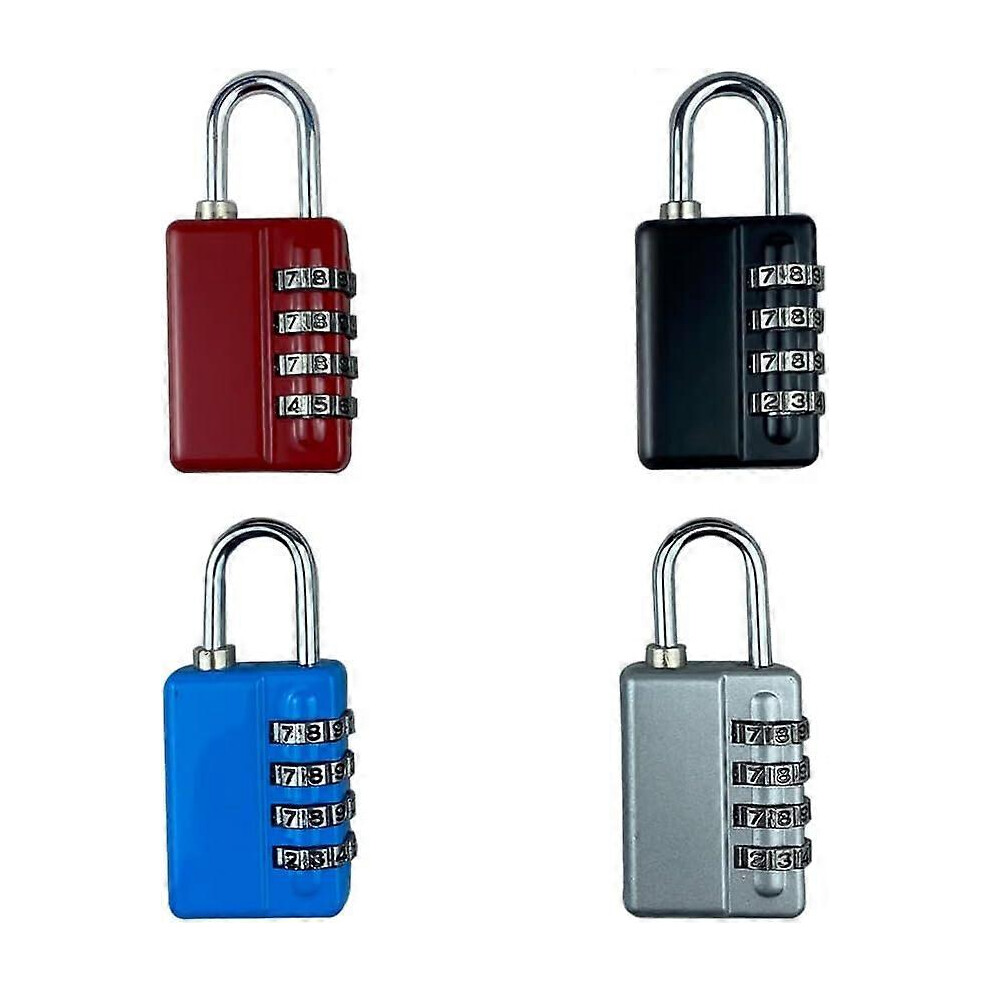 (As show, One size) 4 Pcs College Locker Padlocks, Airplane Suitcase Padlocks, Code Padlocks for Families, Schools, Businesses, Outdoors
