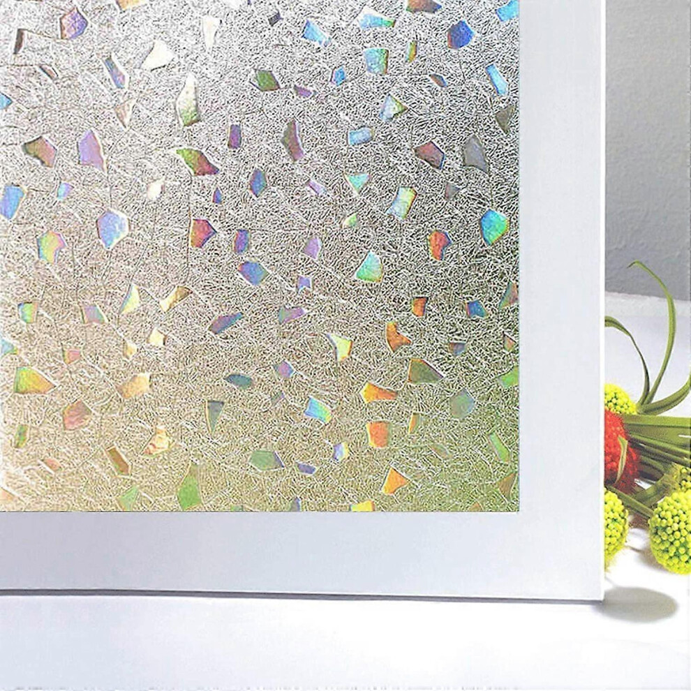(As show, One size) 30x200 CMF 3D Window Film Colored Effect Blackout Window Film Static Adhesive Window Film Self Adhesive Window Film for Decoration