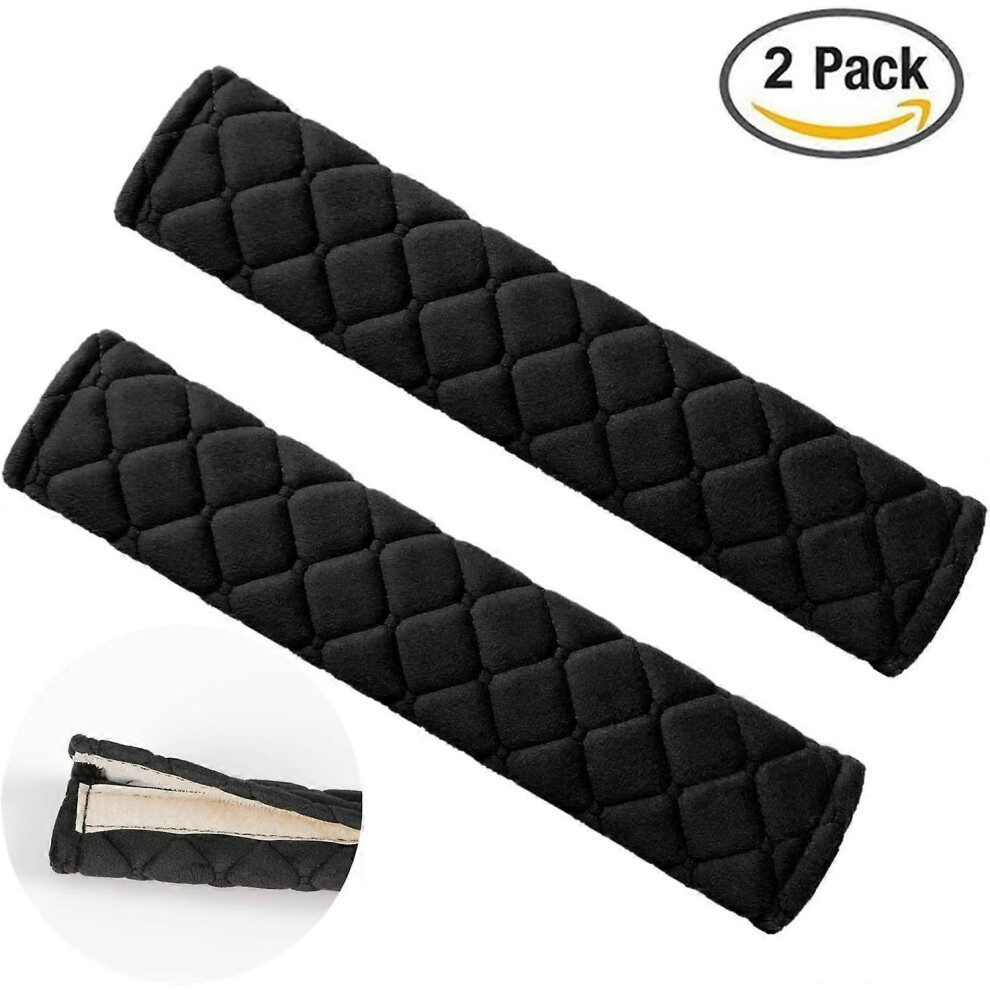 (As show, One size) Seat belt cushion (2 packs, black 27.5 * 6cm), comfortable car seat belt cushion, travel cushion, car seat belt cover, practical safety shoulder strap