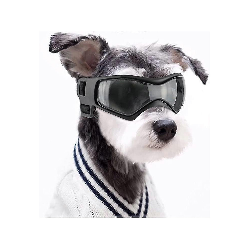 (As show, One size) Cool pet goggles (black), dog sunglasses, UV resistant goggles, windproof puppy goggles, adjustable flexible straps, suitable for
