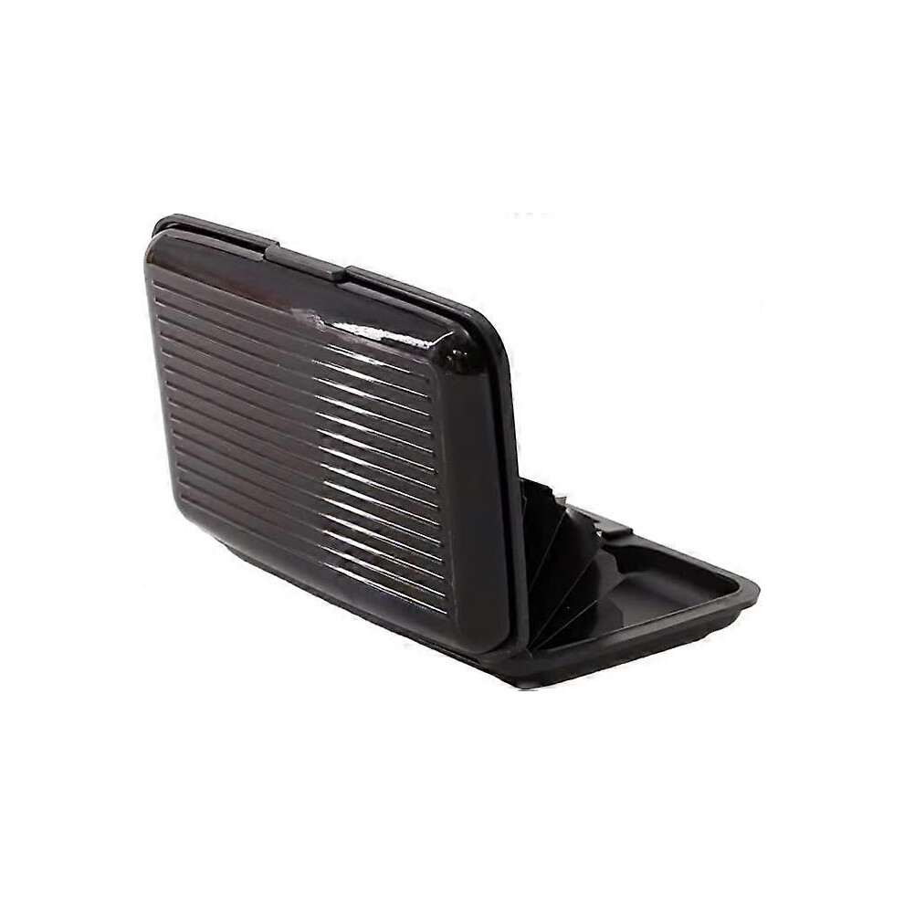 (As show, One size) RFID blocking credit box (black), card protector, aluminum, male and female business card case, metal ID wallet with 6 slots, comp
