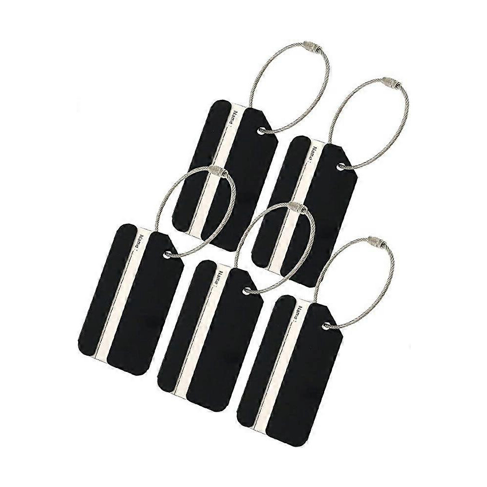 (As show, One size) Aluminum luggage labels for metal luggage travel recognition devices (5 in black)