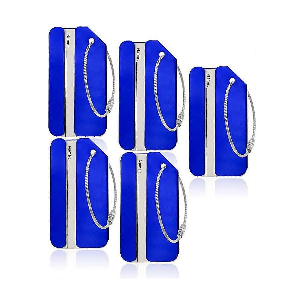 (As show, One size) Aluminum luggage labels for metal luggage travel recognition devices (5 in blue)