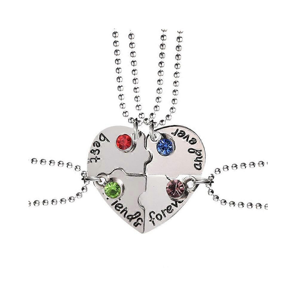 (As show, One size) Best friend friend love stitching necklace (for four people), necklace gift, birthday gift