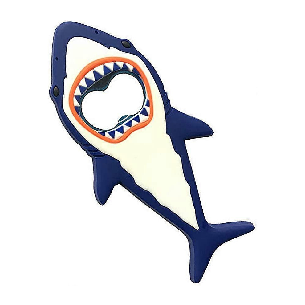 (As show, One size) Bottle opener (blue) Big mouth shark beer bottle opener Cute cartoon animal soda beverage bottle opener Creative beer bottle opene