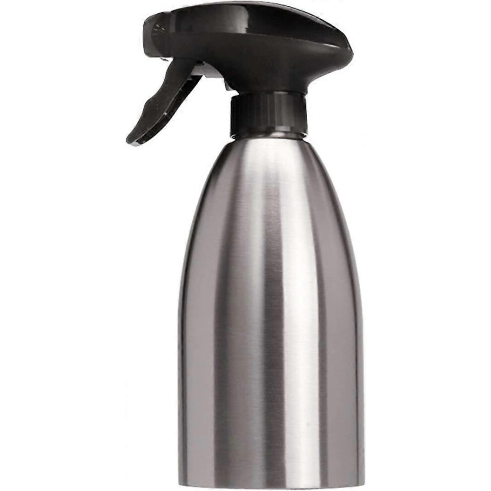 (As show, One size) Stainless steel oil vinegar spray bottle (500ML), kitchen barbecue oil spray trigger food dressing spray seasoning bottle, used for barbecue, salad, c