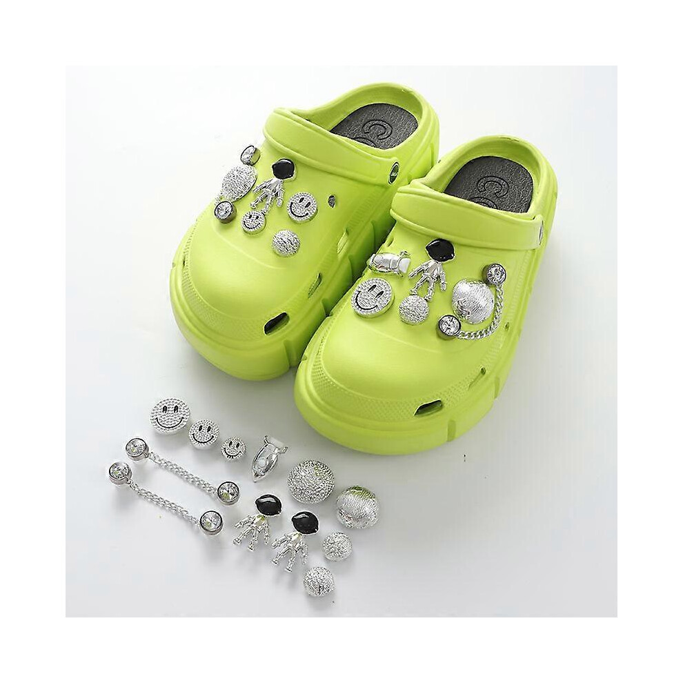 (As show, One size) Irregular detachable shoe flower (excluding shoes), shoe charm decoration, luxurious crystal diamond sparkling charm, ladies'