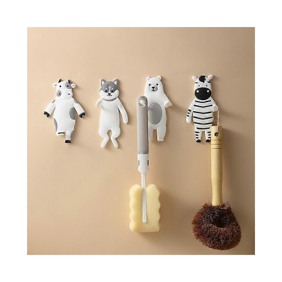 (As show, One size) 4Pcs Animal S Hook Sticky Hooks Rs
