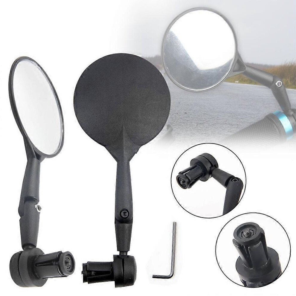 (As show, One size) Bicycle rear view mirror plug reflector Plug reflector rotates 360 degrees