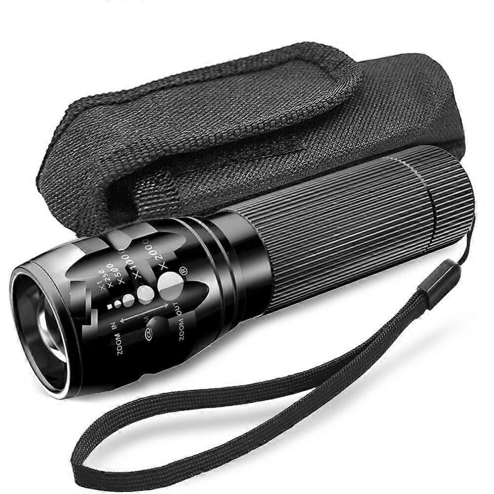 (As show, One size) Powerful torch bike light telescopic focus three lumen zoom emergency torch