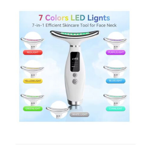7-Color LED Face Neck Massager Microcurrent Skin Tightening Device 1