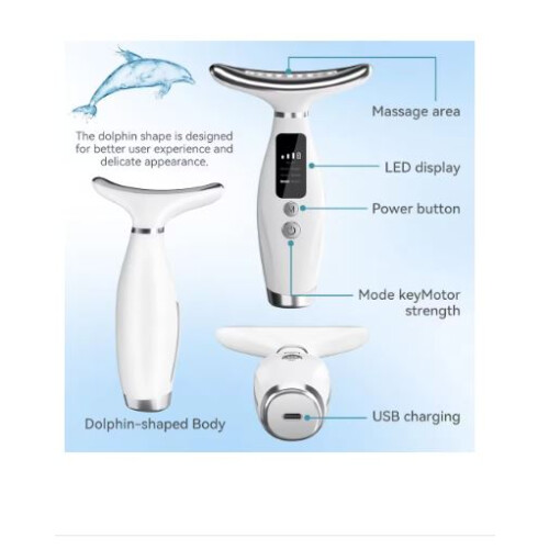7-Color LED Face Neck Massager Microcurrent Skin Tightening Device 2