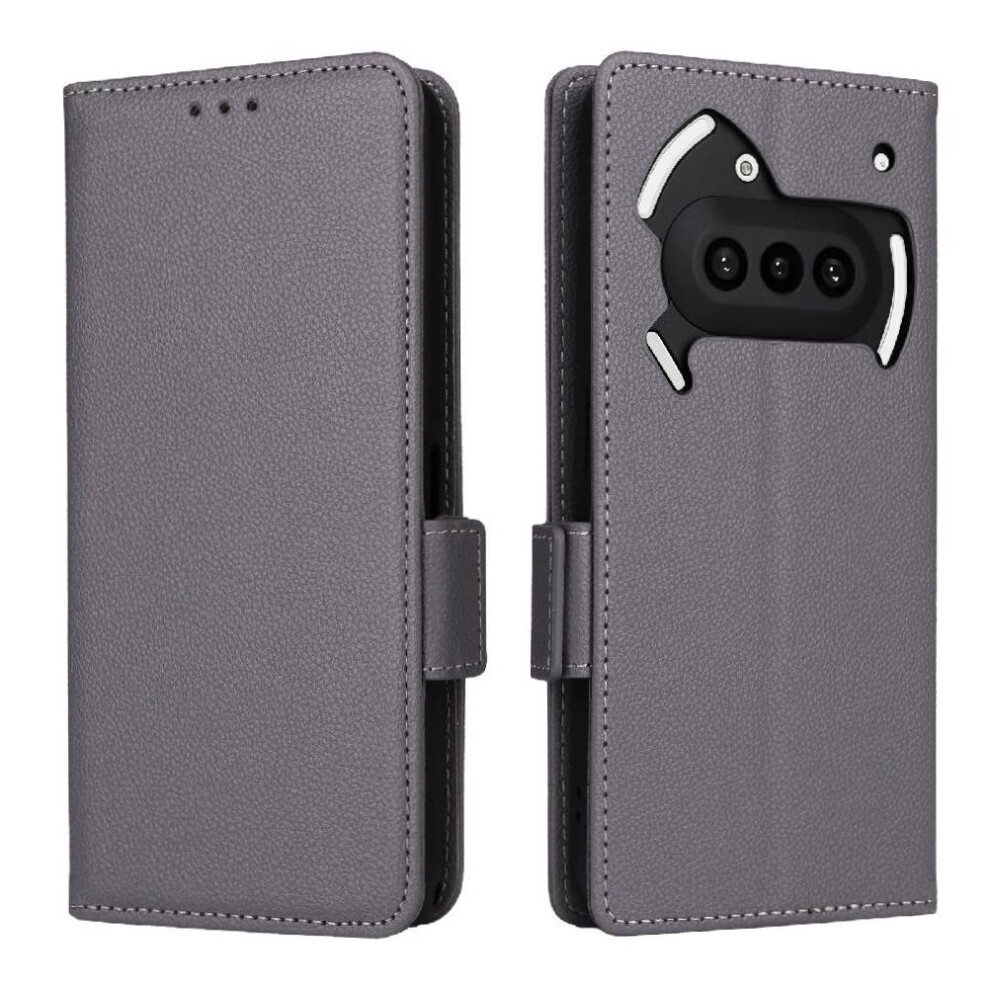 Photos - Case  Flip  for Nothing Phone 3a Magnetic Pu Leather Side Buckle Wallet Card Slots Holder(Gray )