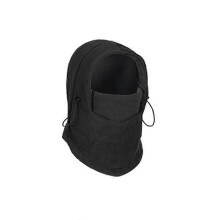 (As show, One size) 6 in1 Winter Balaclava Face Mask Scarf Outdoor Fleece Warmer Windproof Hat Sport Cycling Skiing Running Warm Warm Helmet Hat for Men Women (Black)