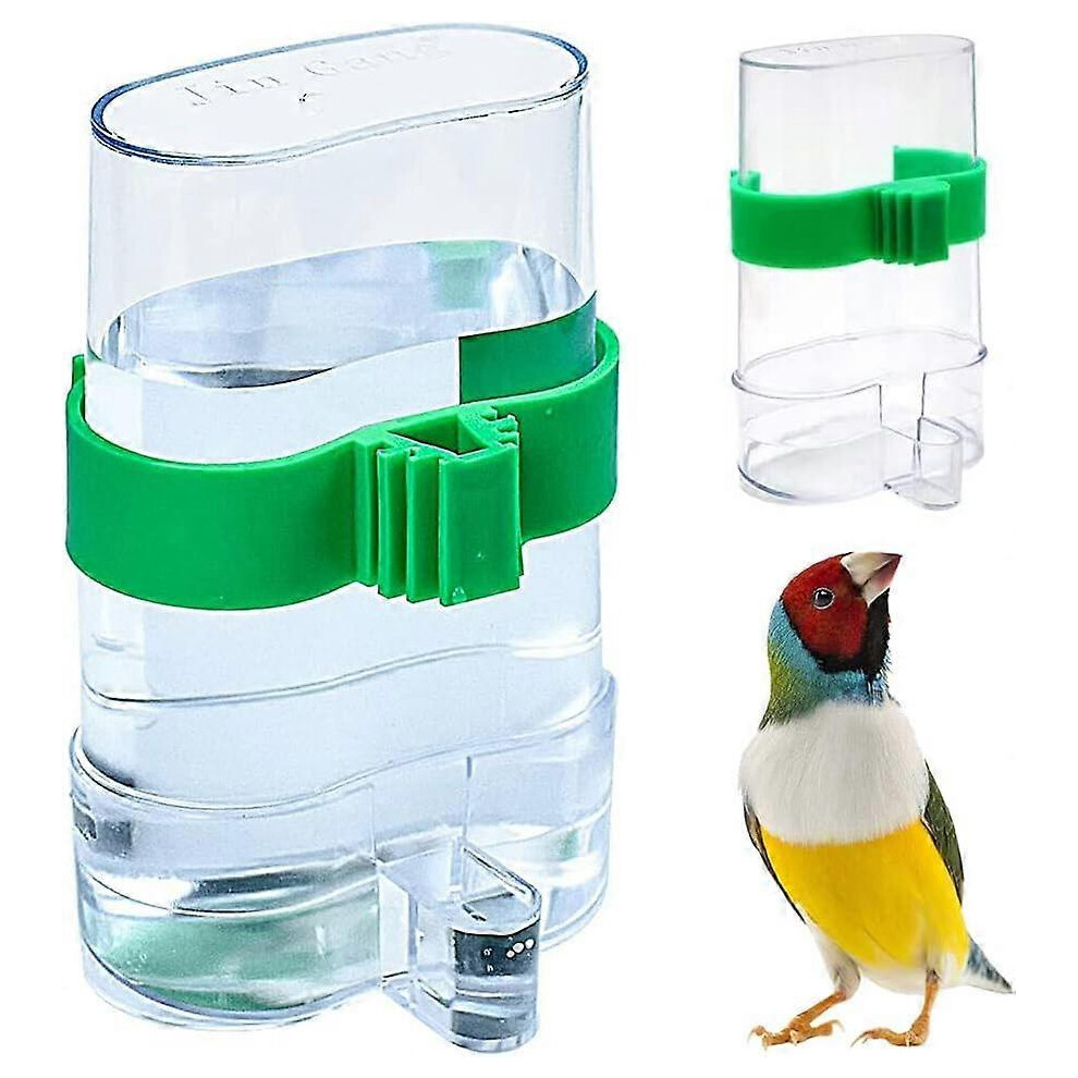 (As show, One size) 2PCS Bird Feeder, Automatic Bird Waterer Feeders,Birds Plastic Portable Automatic Water Dispenser for Parrot Small Animal Feeding