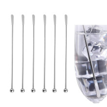 6 Piece Stainless Steel Coffee Stirrer, Stainless Steel Cocktail Stirrer, Coffee Beverage Stirrer Swizzle, Perfect for Hot Drinks, Cocktails