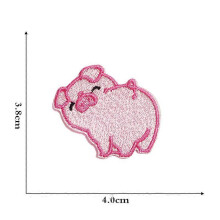 (As show, One size) Set of 14 new cute pink pig embroidery stickers embroidery fabric stickers LOGO clothing patches embroidery badge