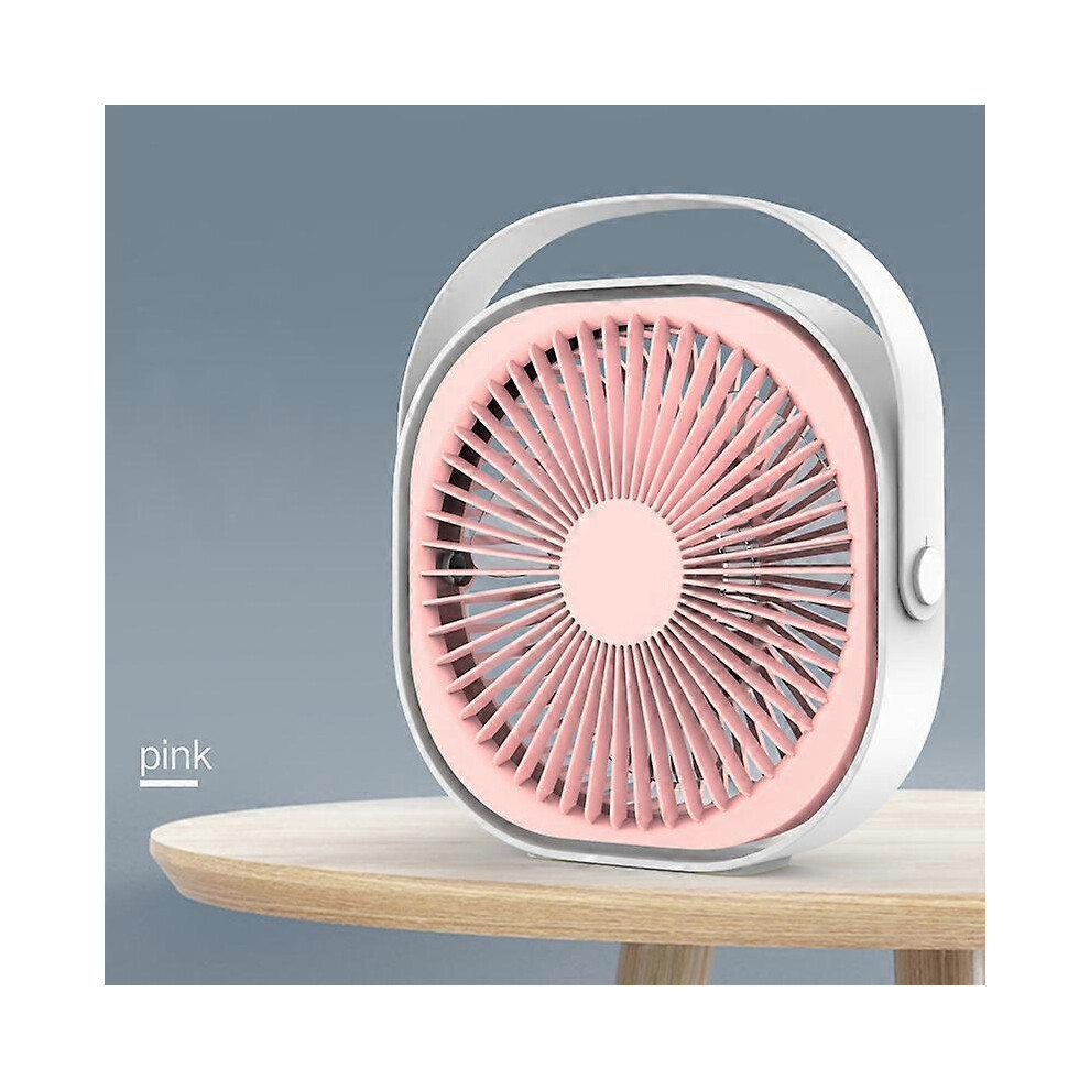 (As show, One size) Glovivos USB Desk Fan, 3-Speed Pink Desk Fan, 360 Adjustable Quiet Fan, Powerful Mini Fan for Office, Home, Bedroom, Car, Camping