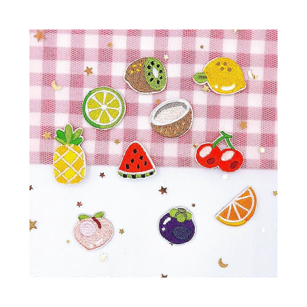 (As show, One size) 10 Pack Cartoon Fruit Embroidery Stickers For Computer DIY Accessories Clothing Decorative Patches Cute Stickers Stickers