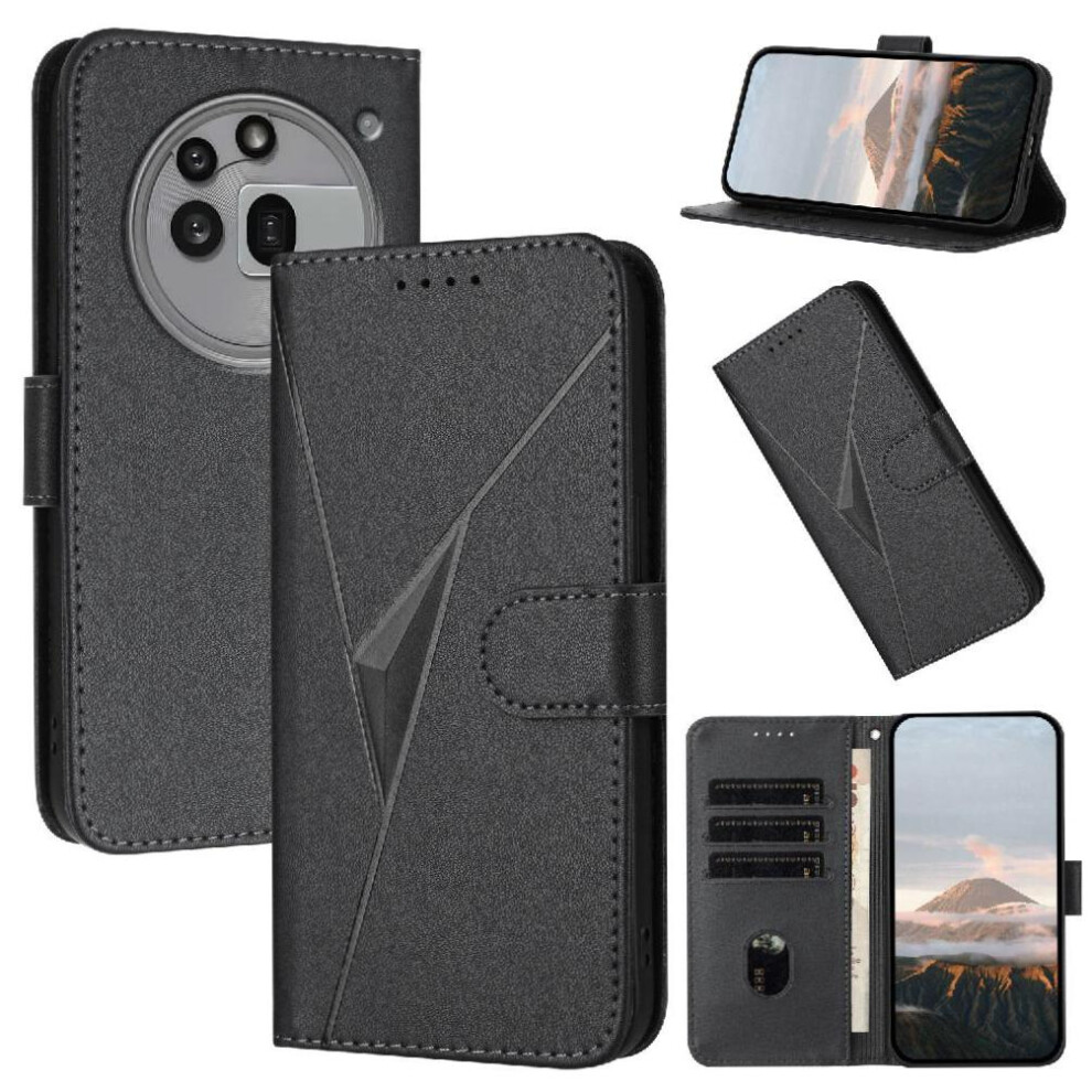 (Black) Flip Case For Nothing Phone 3A Pro With Kickstand Function Flip Protective Mobile Phone Anti-Fall Premium Pu Leather With Card Slots Black 764563667840