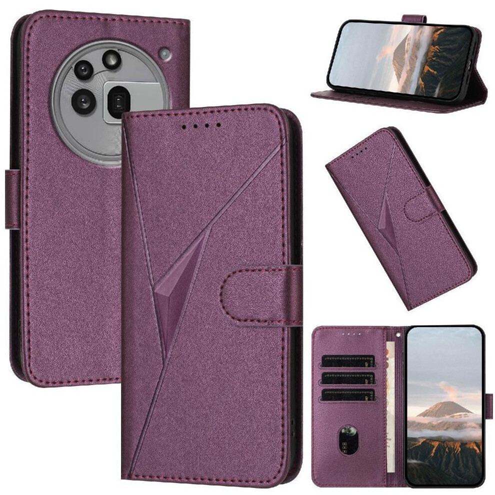 ( Violet) Flip Case For Nothing Phone 3A Pro With Kickstand Function Flip Protective Mobile Phone Anti-Fall Premium Pu Leather With Card Slots Dark 764563667819
