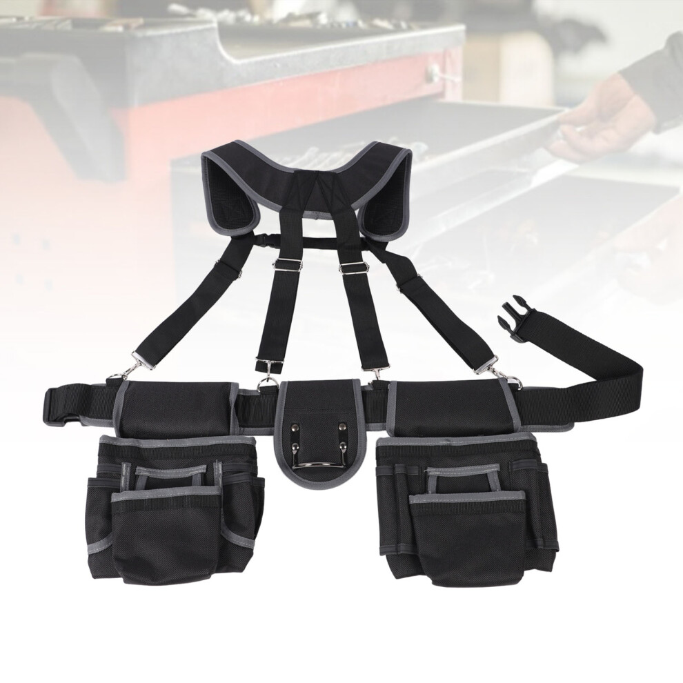 Electrician Tool Belt 12 Pockets 1680D Polyester Nylon Tool Belt With Strap For Framers Electricians Roofers 6921312763787