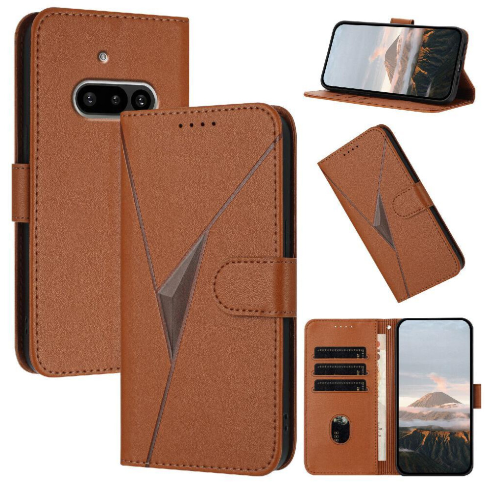 (Brown) Flip Case For Nothing Phone 3A With Card Slots Premium Pu Leather Flip Protective Mobile Phone Anti-Fall With Kickstand Function Brown 764563667918