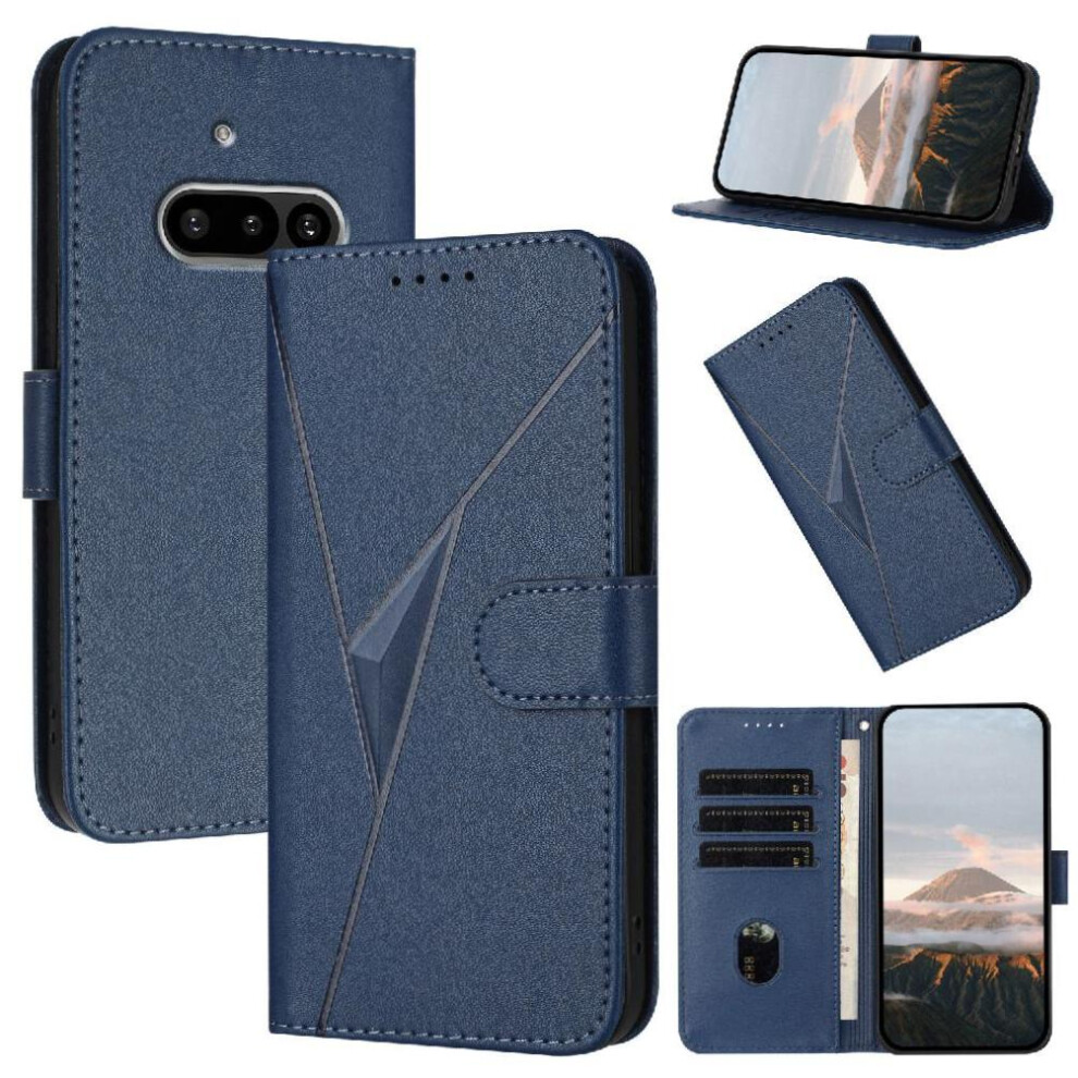(Blue) Flip Case For Nothing Phone 3A With Card Slots Premium Pu Leather Flip Protective Mobile Phone Anti-Fall With Kickstand Function Blue 764563667932