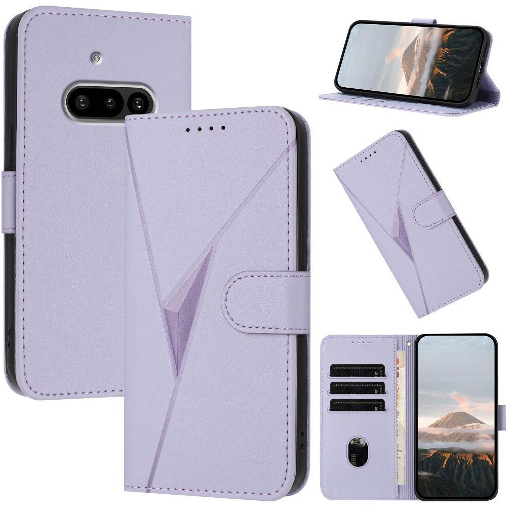 ( Violet) Flip Case For Nothing Phone 3A With Card Slots Premium Pu Leather Flip Protective Mobile Phone Anti-Fall With Kickstand Function Light 764563667963