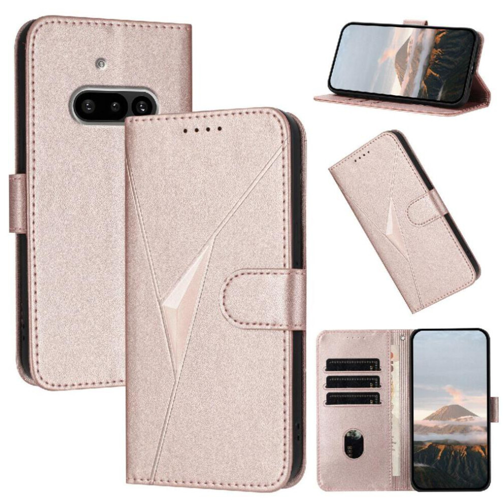 (Pink) Flip Case For Nothing Phone 3A With Card Slots Premium Pu Leather Flip Protective Mobile Phone Anti-Fall With Kickstand Function Pink 764563667956